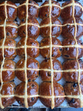 We soak our organic raisins and currants in organic orange juice to make sure every bite is bursting. Baked fresh daily, right here in the kitchen.