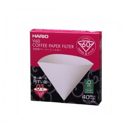 Hario V60 Papers 1 Cup - 40pk
